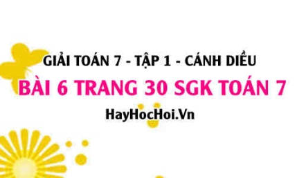 Giải bài 6 trang 30 Toán 7 Tập 1 SGK Cánh Diều